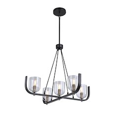 Cheshire Collection 5Light Chandelier, Black & Nickel