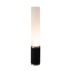 Tambo Cylindro, 29" Accent Table Lamp, Black Oak, Satin Nickel, Frosted Acrylic
