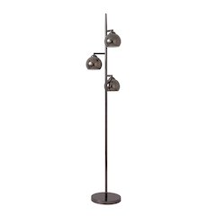 Triplet Floor 3-Light Lamp - Black Nickel Steel, Black Marble Base, Black