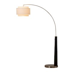 Coronado 1 Light Arc Floor Lamp - Matte Black, Satin Nickel