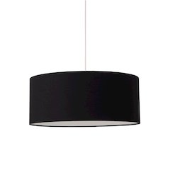 Stretch Pendant - Black, Steel, Black Linen Shade, Dimmable, Bulb Included