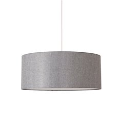 Stretch Pendant - Satin Nickel, Cashmere Gray Linen Shade, Dimmable