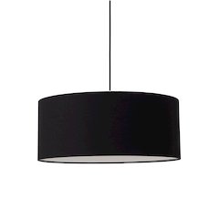 Stretch Pendant - Weathered Brass, Black Linen Shade, Dimmable, Bulb Included