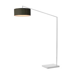 Stretch 87"H 1-Light Arc Lamp, Black, White Body, for Living Room or Bedroom