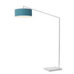 Stretch 87"H 1-Light Arc Lamp, Pool Blue, White Body