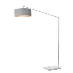 Stretch 87"H 1-Light Arc Lamp, Cashmere Gray, White Body