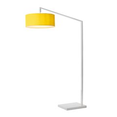 Stretch 75"H 1-Light Chairside Arc Lamp, Mustard, White Body