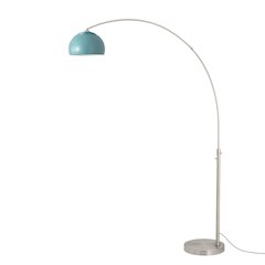 Float Half Dome Arc Lamp - Satin Nickel, Steel Base, Pool Blue, Dimmable
