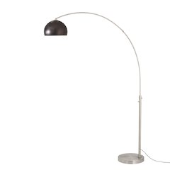 Float Half Dome 92" Arc Lamp - Satin Nickel Steel, Satin Nickel Steel Base