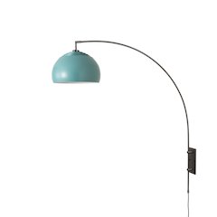Half Dome Wall Mounted Arc Lamp - Black Nickel, Black Nickel Steel Base, Pool