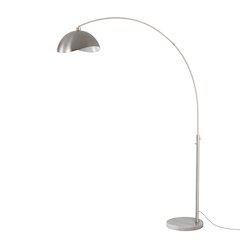 Luna Bella 92"H 1-Light Arc Lamp, Satin Nickel/White-Luna Bella Leaf Shade