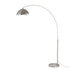 Luna Bella 92"H 1-Light Arc Lamp, Satin Nickel/White-Luna Bella Leaf Shade