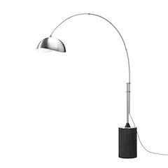 Tambo Luna Bella 92"H 1-Light Arc Lamp, Satin Nickel/White-Luna Bella Leaf