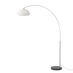 Simple Morelli 92" Arc Lamp - Satin Nickel, Black Marble Base, Lucite, Dimmable