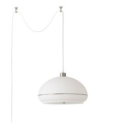 Morelli Swag - Satin Nickel Steel, Lucite Oval