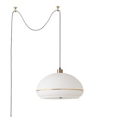 Morelli Swag - Weathered Brass Steel, White Lucite Oval
