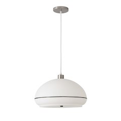 Morelli Pendant - Satin Nickel Steel, Black Nickel Oval Lucite Shade