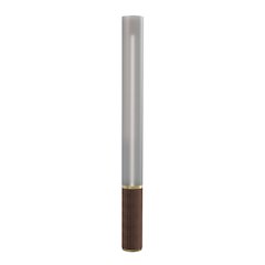 Tambo Cylindro, 60" Accent Floor Lamp, Dark Walnut, Weathered Brass