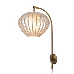 Bloom Plug-in Wall Sconce - Weathered Brass, 10" Dia, Shade