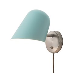Culver Sconce, Satin Nickel, Pool Blue