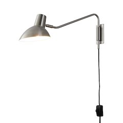 Swing Wall Light - Satin Nickel, Plug-in, Dimmer Switch