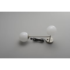 Duo Modern Contemporary Wall Sconce - Satin Nickel, Plug-in