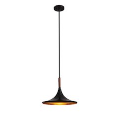 Lodi Pendant Light Small - Matte Black, Walnut
