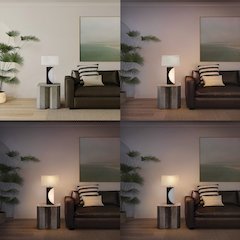 Half Moon Table Lamp - Charcoal Gray