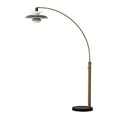 Palm Springs 1 Light Arc Floor Lamp - Weathered Brass
