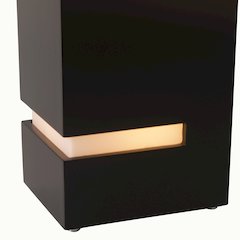 Zen Standing Table Lamp with Night Light - Dark Brown & Satin Nickel