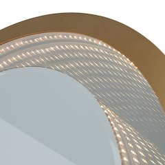 Starfall Vanishing Infinity LED Round Wall Mirror - Brass