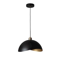 Luna Bella Pendant Light Large - Matte Black, Weathered Brass
