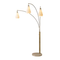 Concord Bone Porcelain Shade 3 Light Arc Floor Lamp - 85"