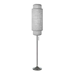 Lollipop Floor Lamp - Black Nickel, Cashmere Gray Linen Double Shade