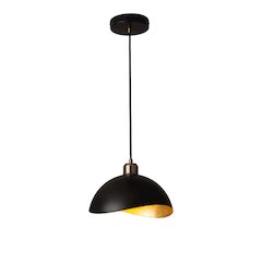 Luna Bella Pendant Light Small - Matte Black, Weathered Brass