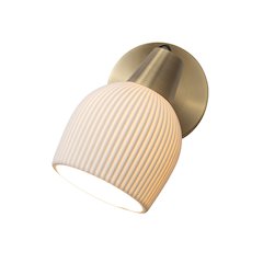 Petaluma Bone Porcelain Wall Sconce - Brass
