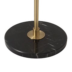 Rancho Mirage Torchiere Floor Lamp - Matte Black & Gold-Leaf Shade