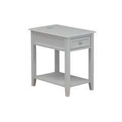 Urban Gray Wood Night Stand with Single Drawer for Bedroom Use
