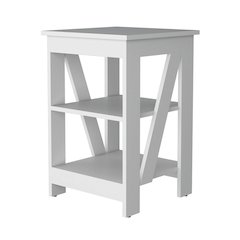 White Table with 2 Shelves