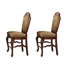 Solid Back Counter Height Stools (Set of 2)