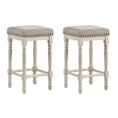 Counter Height Stools With Nailhead Trim ( Set of 2)