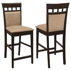 Tan and Cappuccino Exposed Wood Stools (Set of 2)