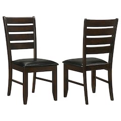 Casual Ladder Back Dining Chairs (Set of 2)