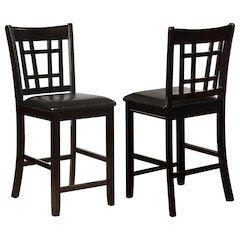 Transitional Espresso Counter Height Stools (Set of 2)
