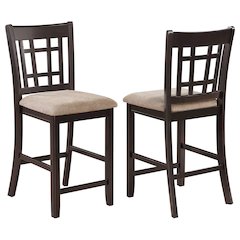 Tan and Espresso Counter Height Stools (Set of 2)