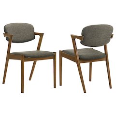 Mid-Century Modern Fabric Dining Chairs (Set of 2)