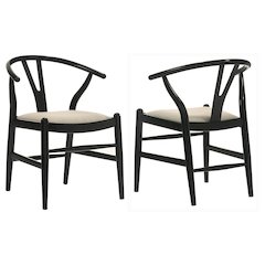 Black Y-Shaped Dining Side Chair (Set of 2)