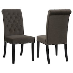 Upholstered Tufted Side Chairs with Nailhead Trim (Set of 2)