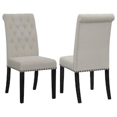 Upholstered Tufted Side Chairs with Nailhead Trim (Set of 2)