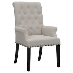 Upholstered Tufted Arm Chair with Nailhead Trim